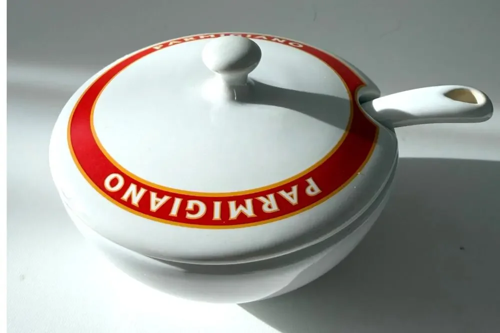 Pottery Barn Vintage Pasta Parmigiano Cheese Lidded Bowl w Spoon Olive Oil Dish